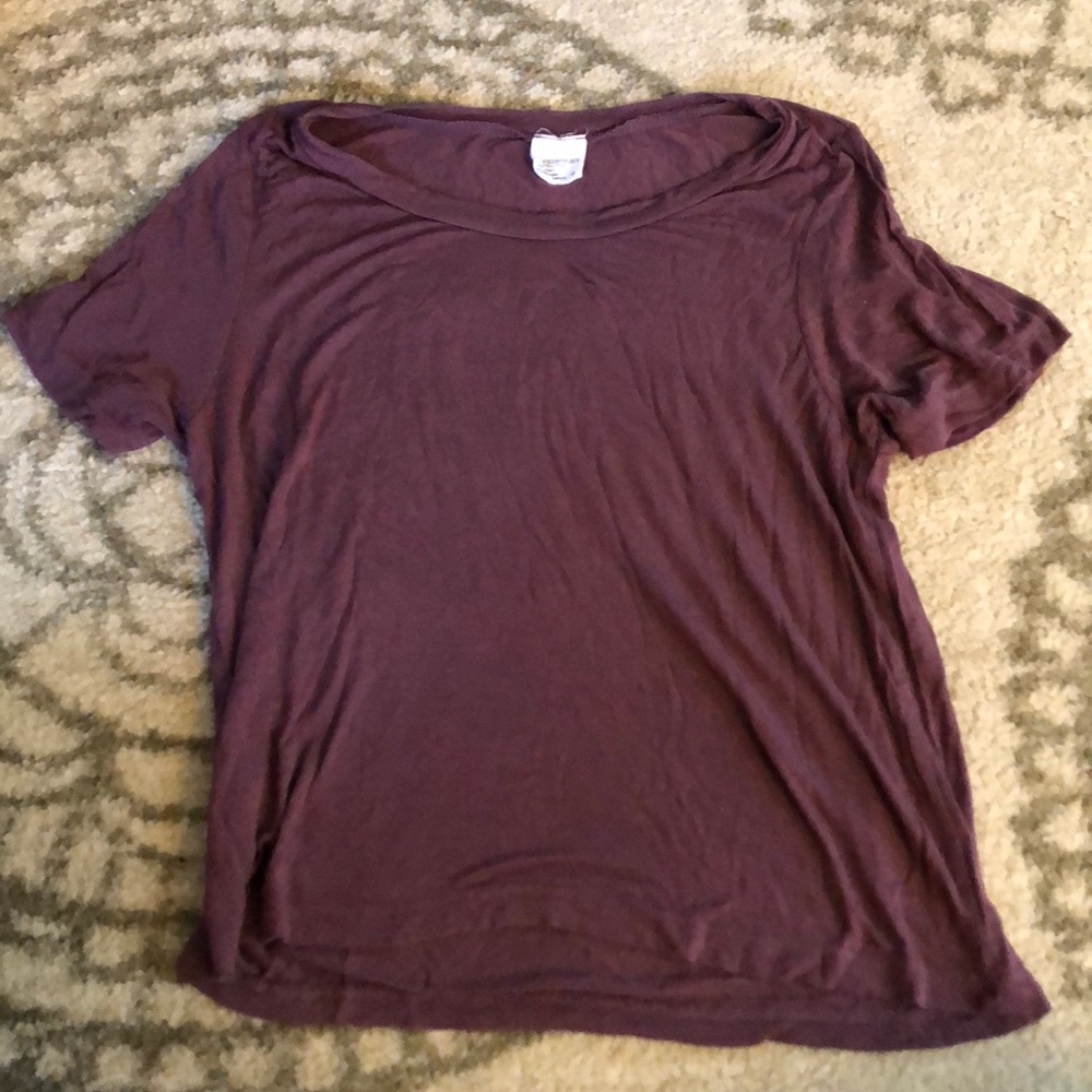 Maroon Short Sleeve Crop Top